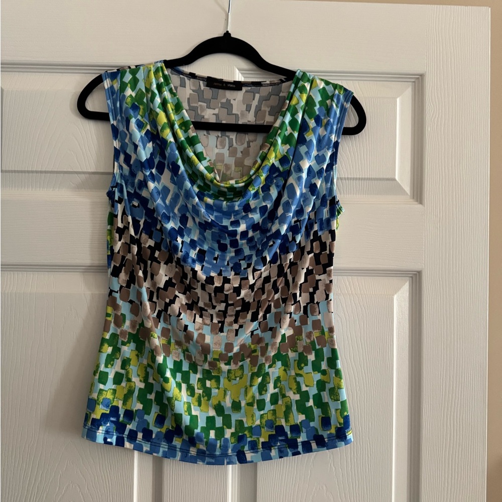 Stylish Multicolor Cowl Neck Blouse
